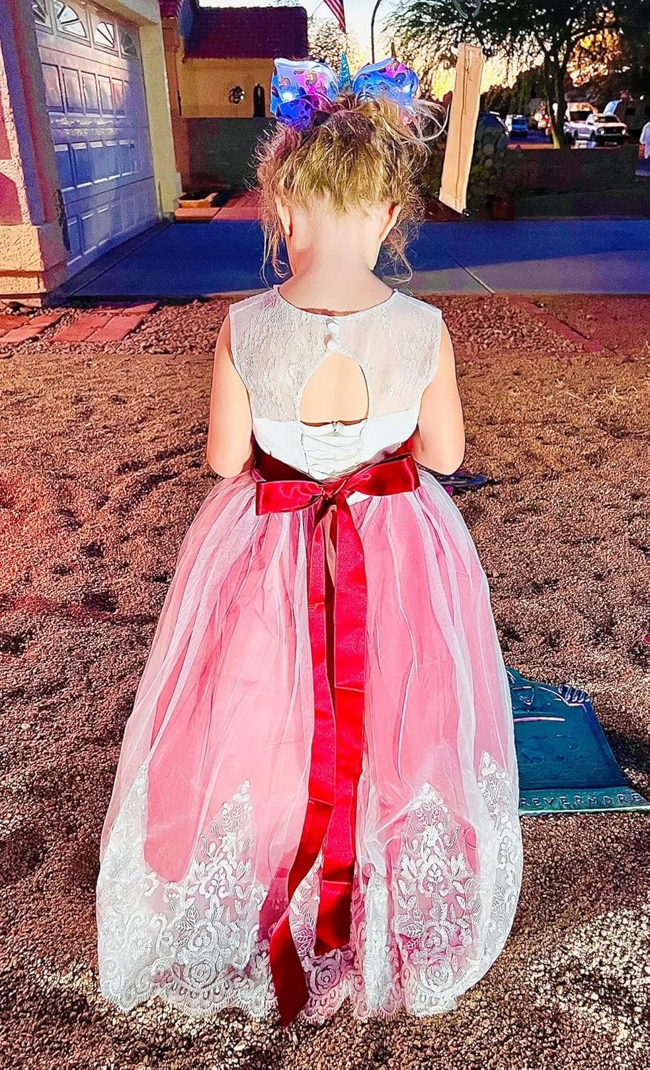Flower Girl Dress for Wedding Kids Lace Pageant Ball Gowns
