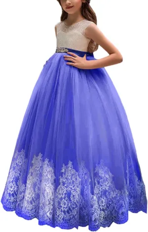 Flower Girl Dress for Wedding Kids Lace Pageant Ball Gowns