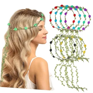 Flower Hair Hoop Headband 7pcs Floral Garland Wedding Headband Flowers Floral Headpiece Hair Accessories