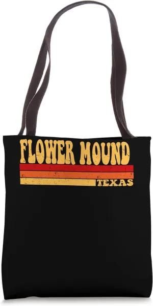 FLOWER MOUND Texas City Vintage Roots Retro Design 70s 80s Tote Bag
