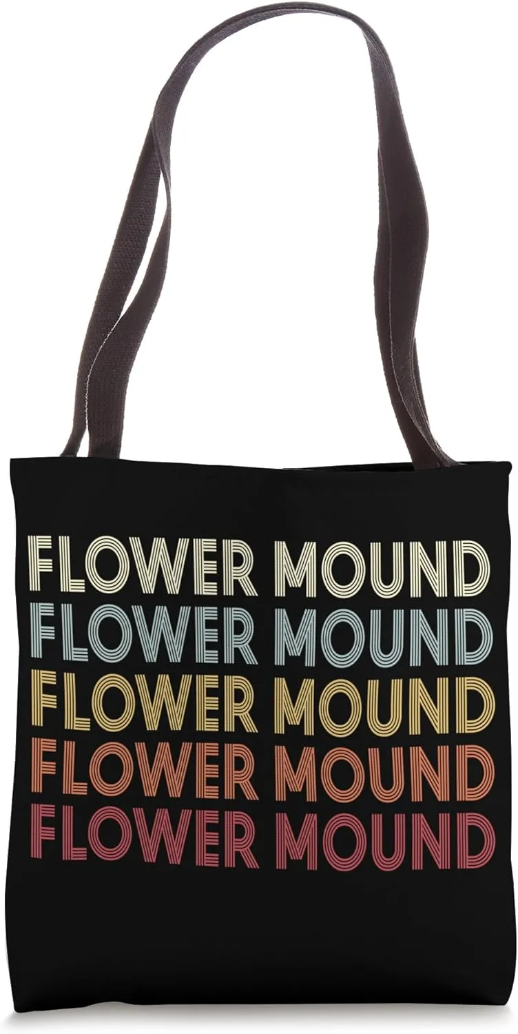 Flower-Mound Texas Flower-Mound TX Retro Vintage Text Tote Bag