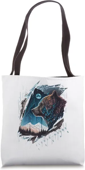 Flower Mound Texas Vintage Bear Tote Bag