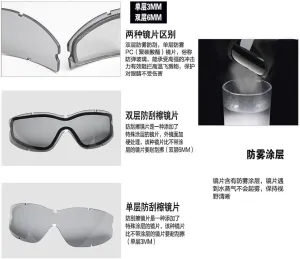 FMA Tactical Goggle Single Double Layer Anti Fog Wind High-Intensity Lenses TB1314, B-bk-g