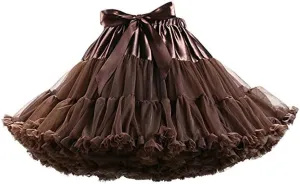 FOLOBE Women's Tulle Petticoat Soft Puffy Tutu Skirts Costume Ballet Dance Pettiskirts Multi-Layer
