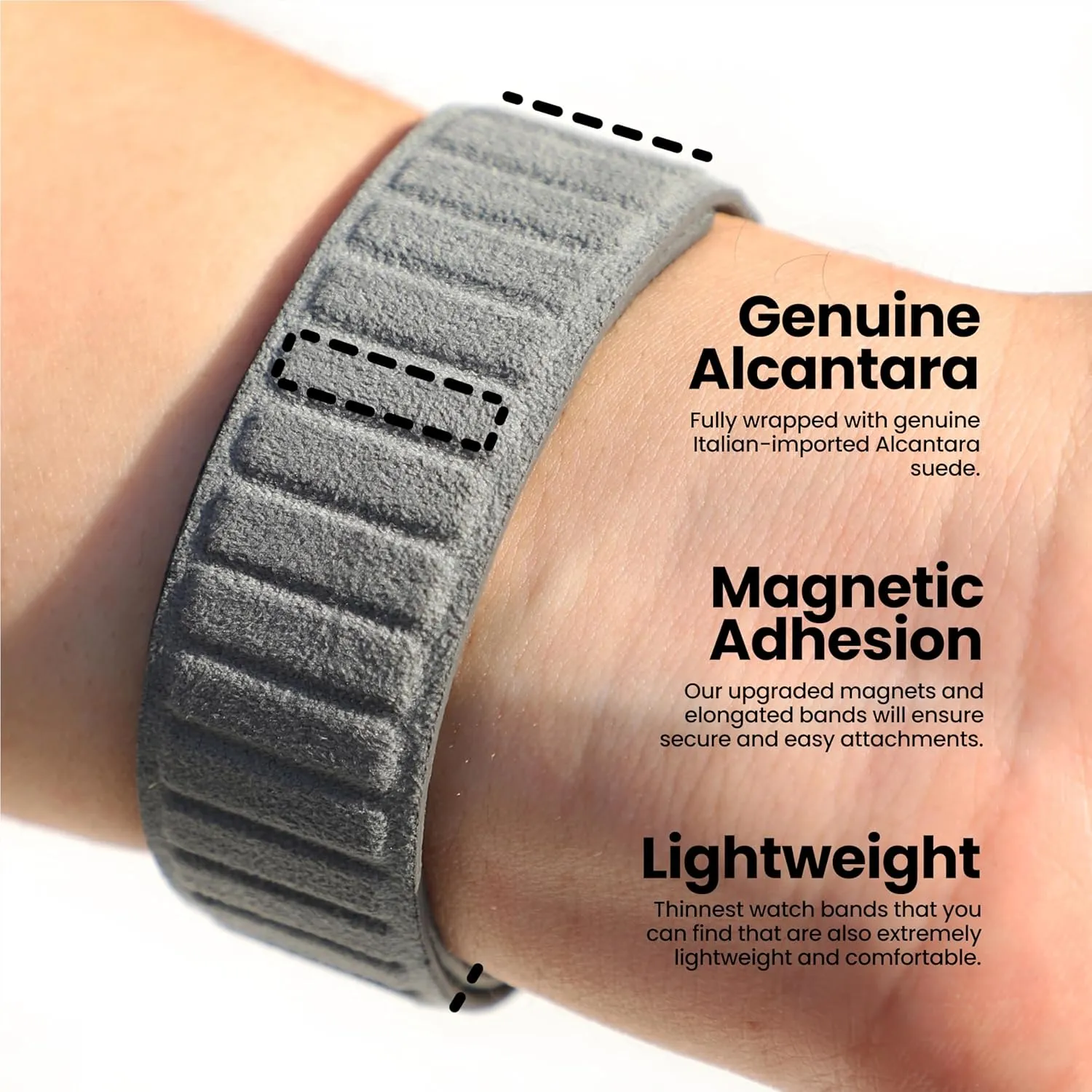for Alcantara Watch Magnetic Bands Compatible with Apple Watch,Non-Slipping, Water Resistant, Heat Resistant, Scratch Free