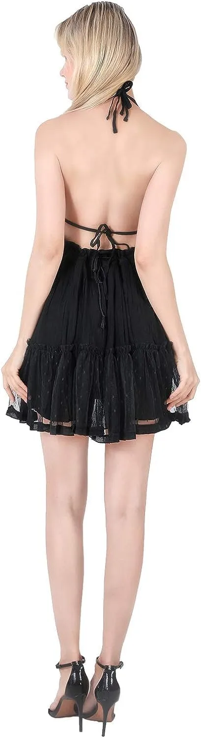 ForeMode Summer Deep V Neck Bohemian Women Mini Short Dress Backless Beach Boho Dress