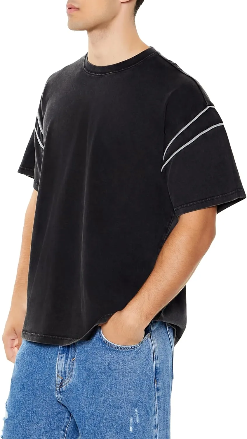 Forever 21 Men's Two-Tone Mineral Wash Tee