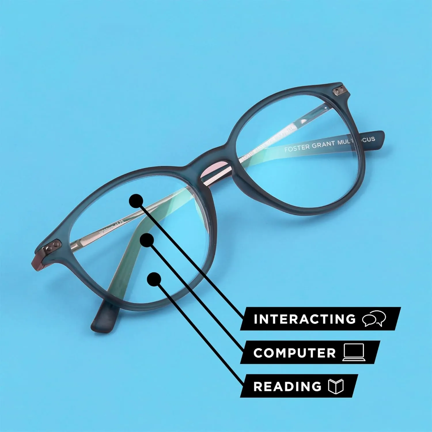 Foster Grant Camden Multifocus Reading Glasses Rectangular