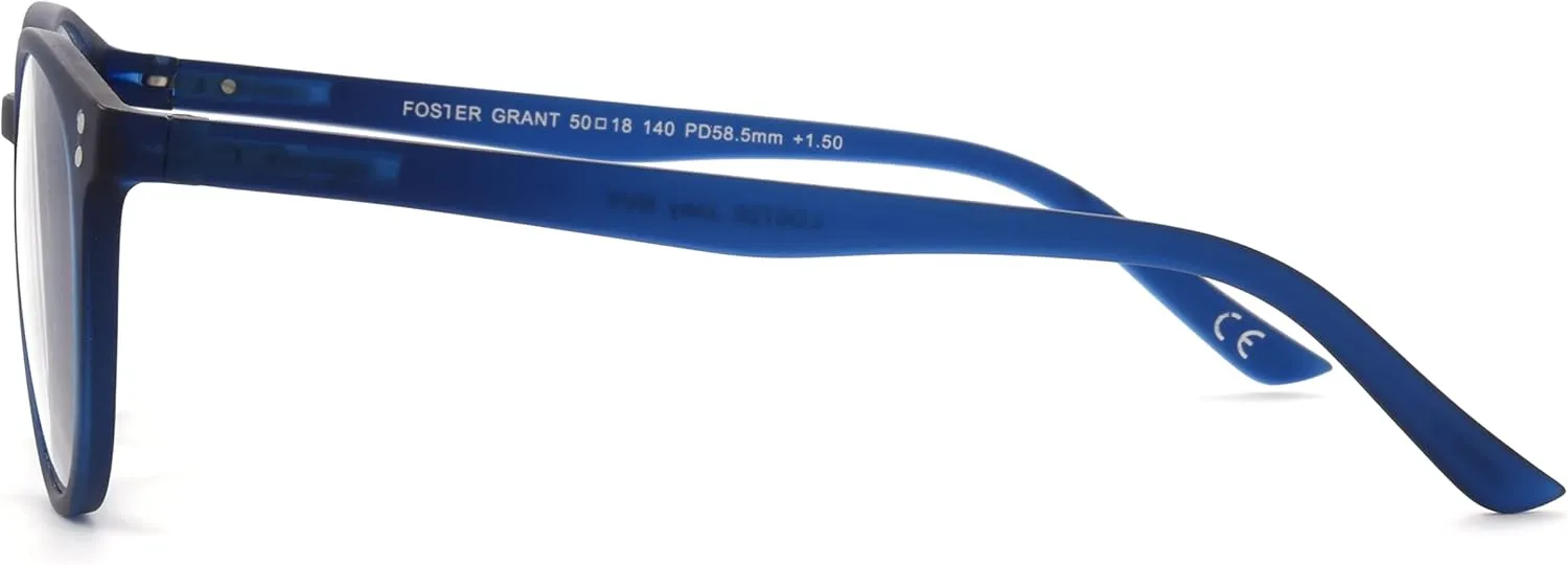 Foster Grant Joey Anti-Fog Blue Light Readers Round Reading Glasses