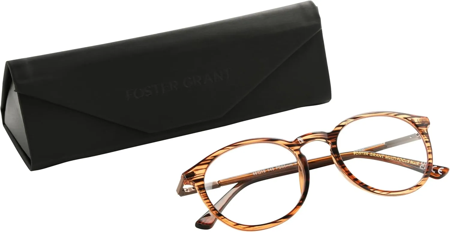 Foster Grant McKay Blue Light Multifocus Reading Glasses Round