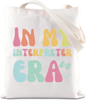 FOTAP Interpreter Gift In My Interpreter Era Tote ASL Interpreter Handbag Interpreter Appreciation Gift Translator Handbag