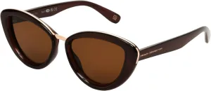 French Connection Women's Greta Cat Eye Sunglasses, Red, 55 mm