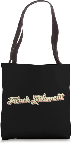 French Settlement TShirt Retro Art Baseball Font Vintage Tote Bag
