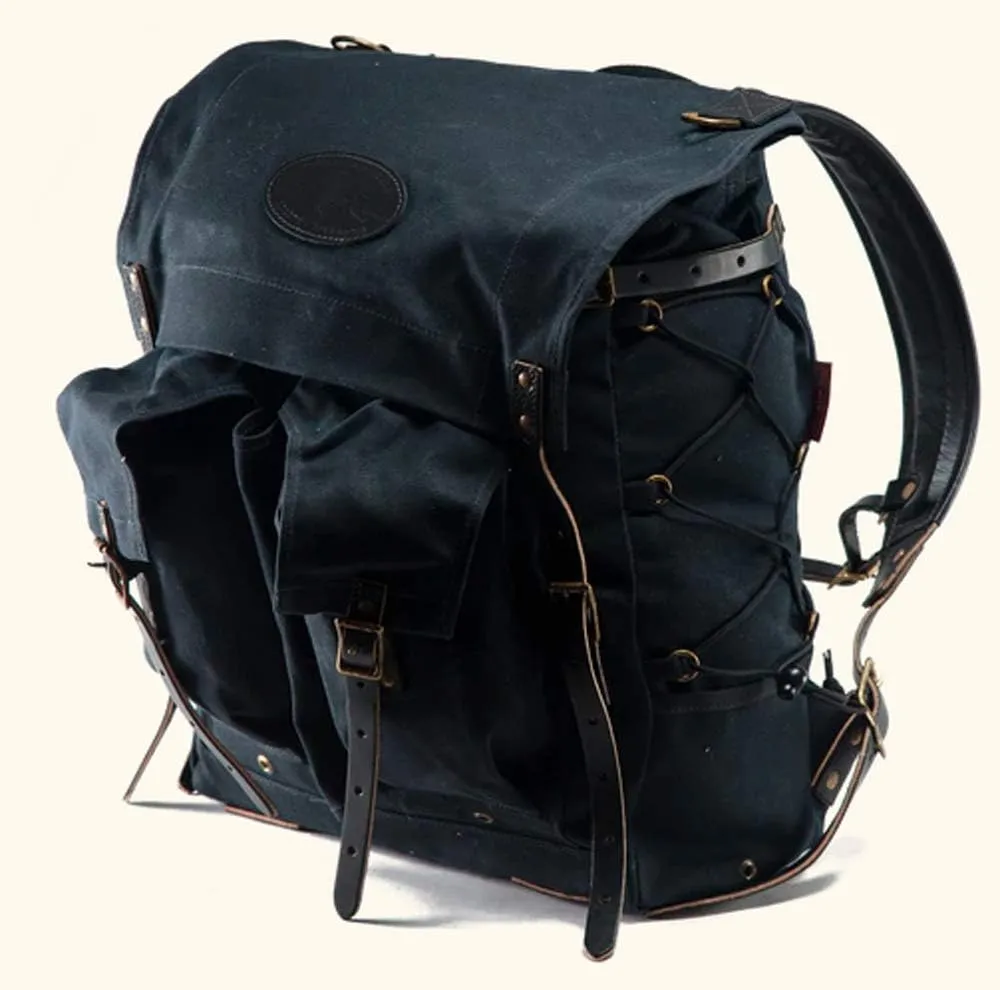 Frost River Isle Royale Junior Bushcraft Backpack - Durable Waxed Canvas Outdoor Hiking Pack, 26 Liter, Heritage Black