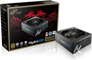 FSP Hydro GE 650W Power Supply, 80 Plus Gold, Full Modular (HGE650)