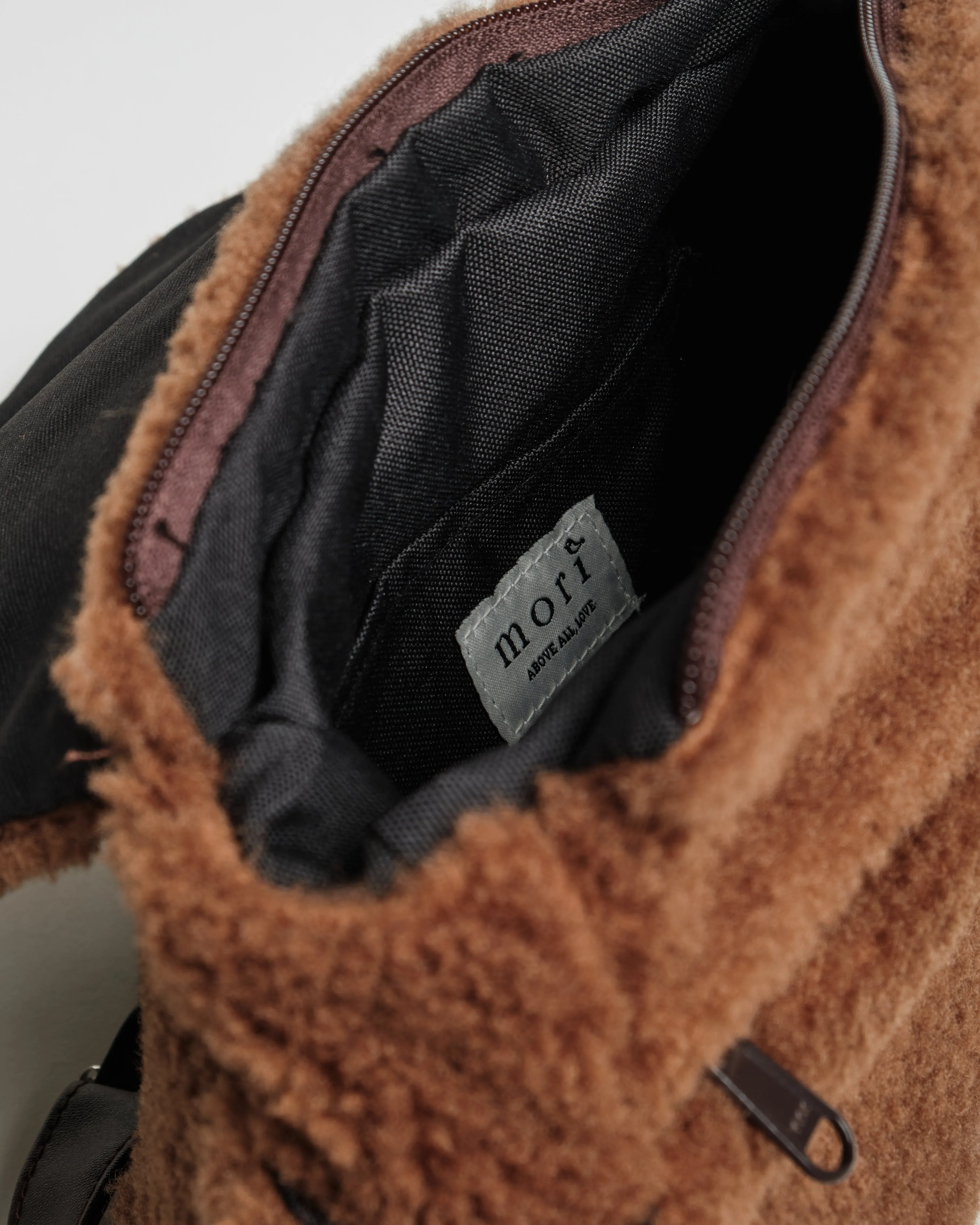 Furry Brown Multi-Carry Crossbody Bag