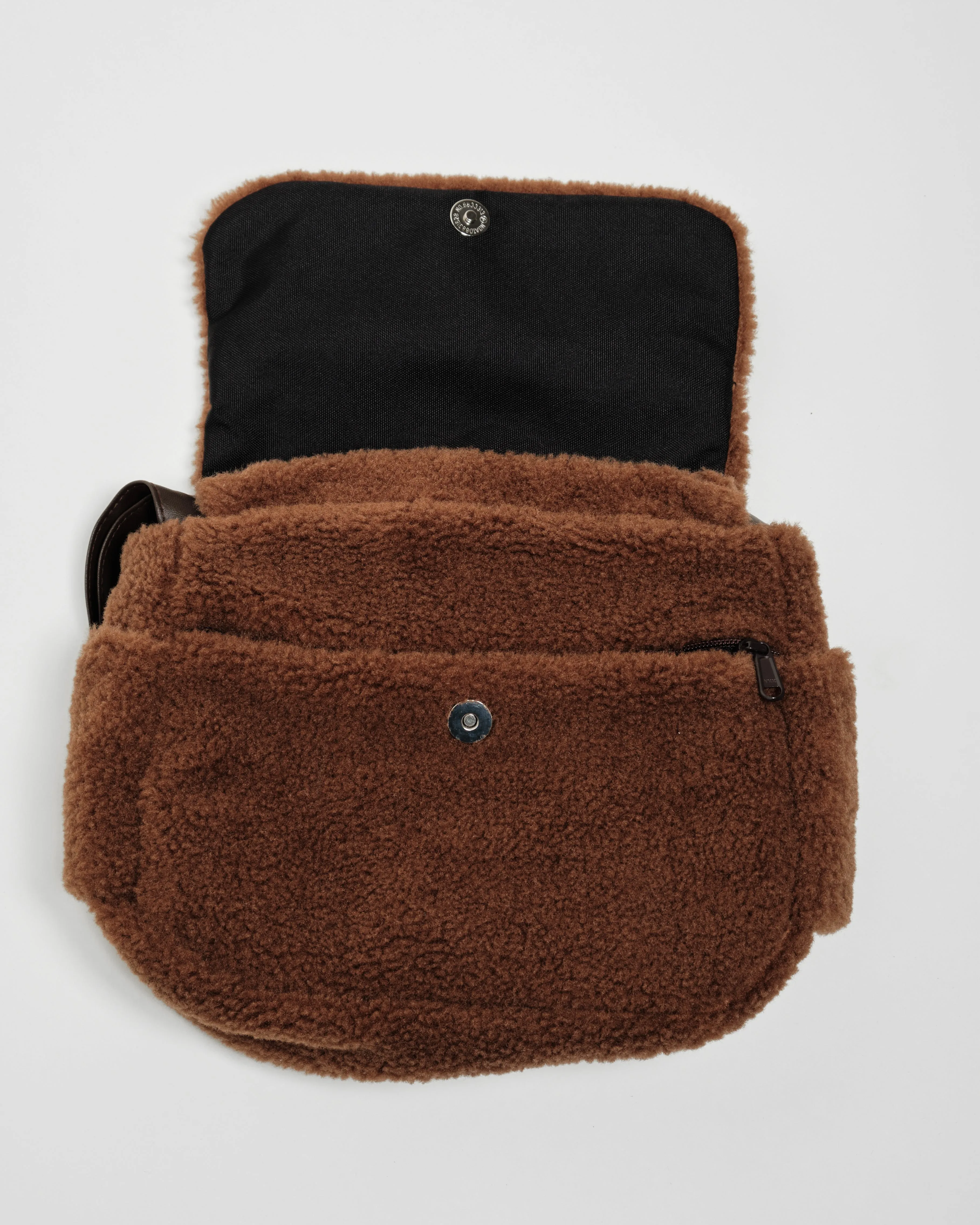 Furry Brown Multi-Carry Crossbody Bag