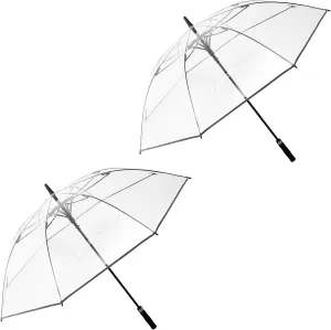 G4Free 62 Inch Clear Golf Umbrella Transparent Auto Open Large Stick Umbrella Oversized Windproof Waterproof with Sleeve for Women Men