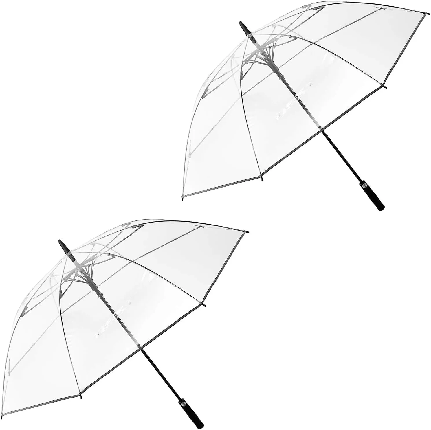 G4Free 62 Inch Clear Golf Umbrella Transparent Auto Open Large Stick Umbrella Oversized Windproof Waterproof with Sleeve for Women Men