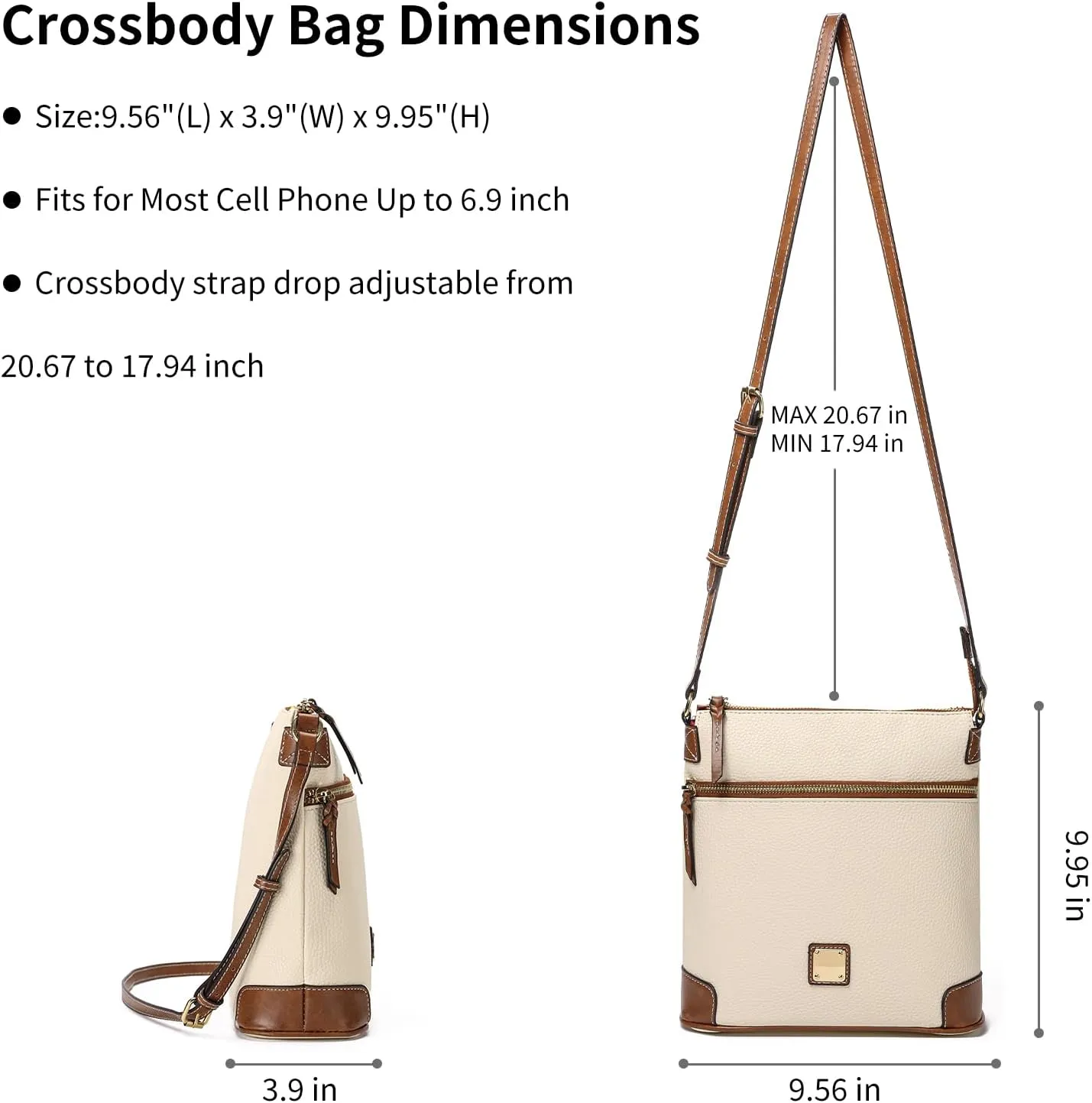 GAEKEAO Crossbody Bags for Women Multi Zipper Pockets Shoulder Handbags Lightweight Medium Travel Purse