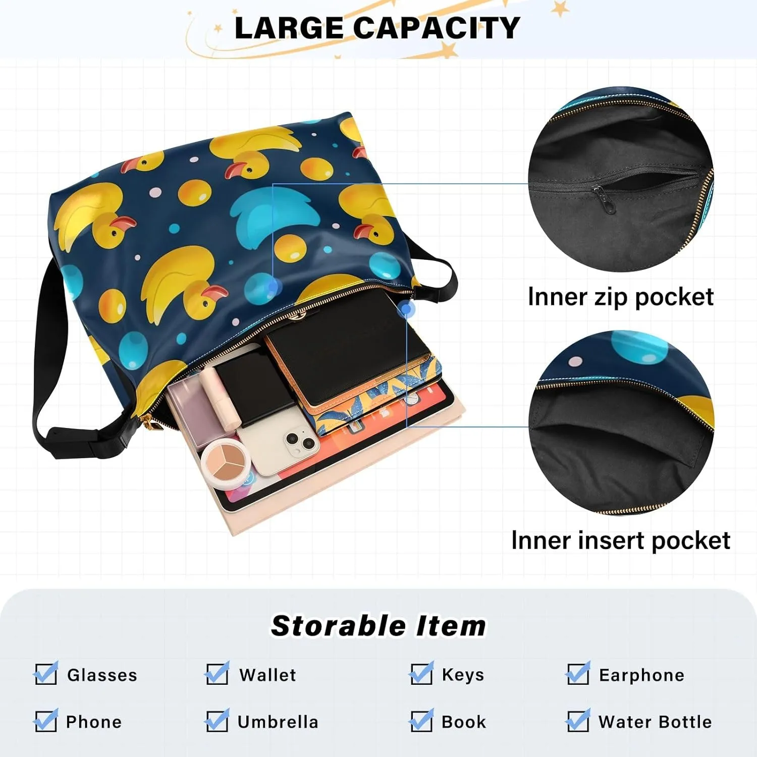 GAIGEO a of Sea Shells and Starfish Lightweight Leather Shoulder Bag, Men's Leather Crossbody Bag, Large Crossbody Bag