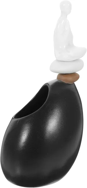 GALPADA Slim Zen Ceramic Vase Lotus-Shaped Propagation Pot Hydroponic Flower Pots Chinese Style Home Decor Elegant