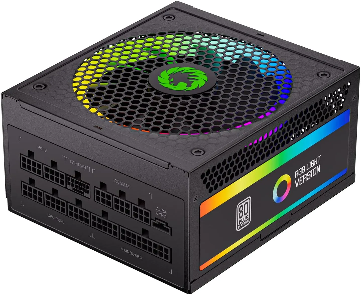 GAMEMAX 1300W Power Supply, ATX 3.0 & PCIE 5.0 Ready, 80  Platinum Certified, Addressable RGB with 5V Motherboard Sync, 100% Japanese Capacitors, Fully Modular, RGB-1300