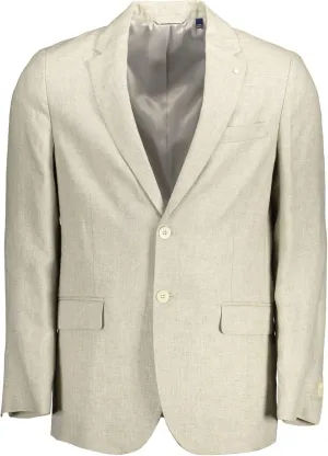 GANT Beige Linen Men Men's Jacket