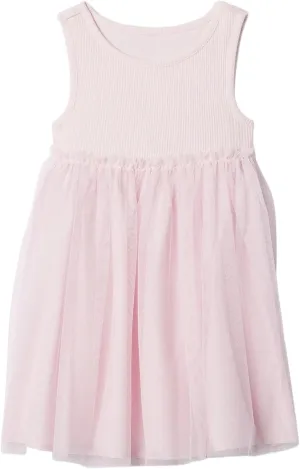 GAP Baby Girls' Knit to Woven Tulle Dress