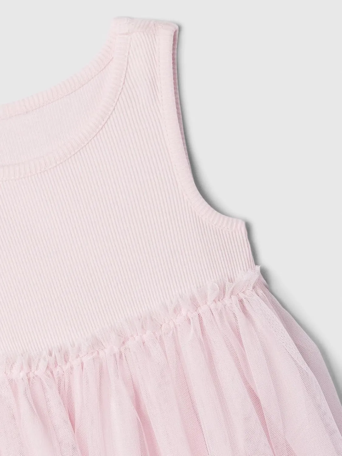 GAP Baby Girls' Knit to Woven Tulle Dress
