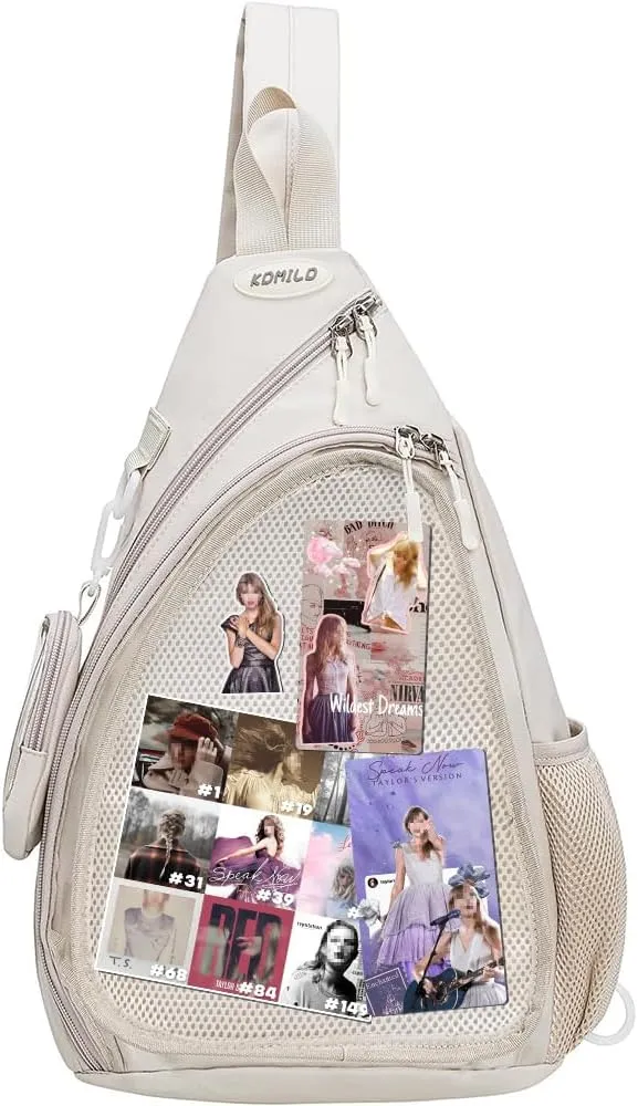 Geerlaqaly display chest bag, unisex, nylon,sports travel, anime exhibition, with coin purse, card bag, pin pendant
