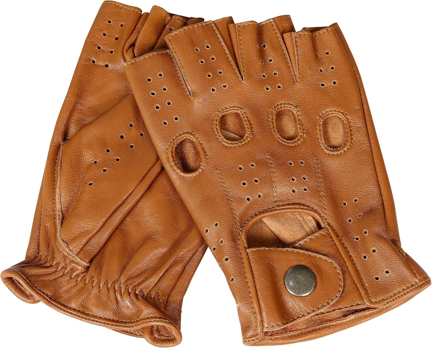 Genuine Leather Gloves, Lambskin leather gloves, motorcycle gloves, Leather Gloves, Half finger Gloves