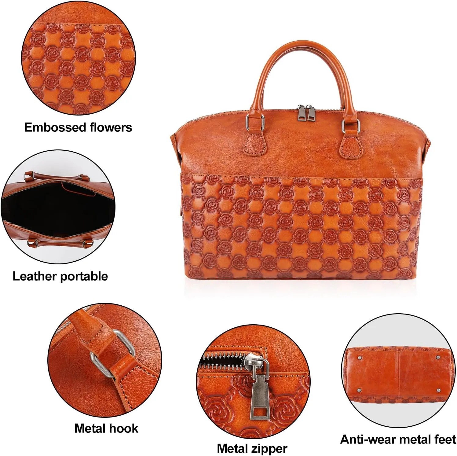 Genuine Leather Handbags for Women Satchel Tote Bags Top Handle Ladies Purses