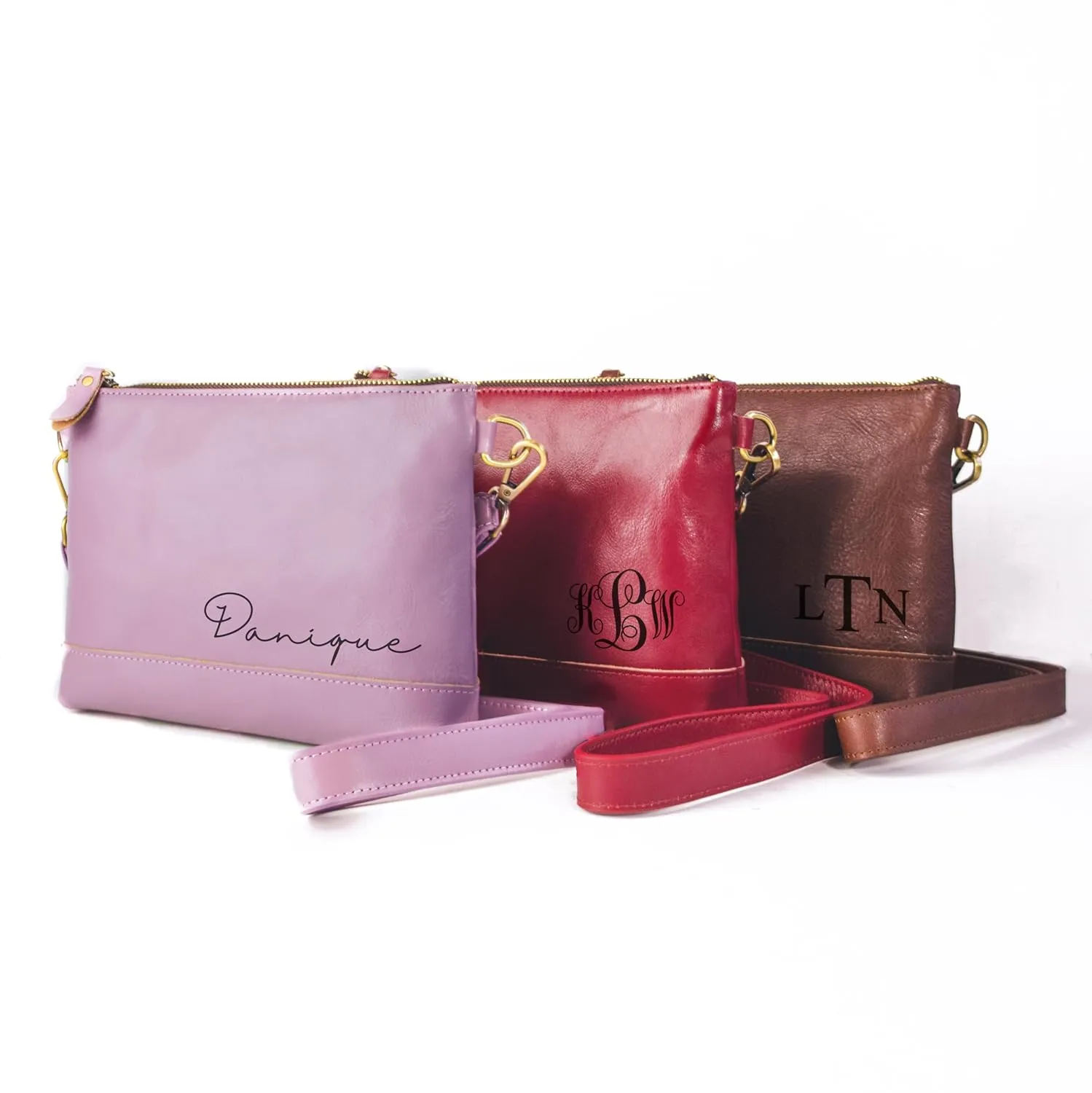 Genuine Leather Women's Crossbody Purse・Custom Engraved Mother's Day Gift・Personalized Monogram Travel Bag・Engraved Name Bag for Her (Women's Bag)