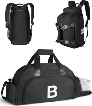 Gifts for Granddaughter, Initial Gym Bags with Shoe Compartment, Personalized Girl Duffel Bag, Monogram Kid Overnight Bags, Teen Weekend Bag Gift for Friend Sister (Letter B)