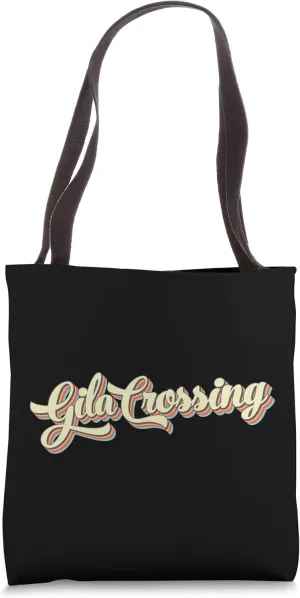 Gila Crossing TShirt Retro Art Baseball Font Vintage Tote Bag