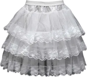 Girls 3 Layers Tulle Short Wedding Flower Girl Petticoat Slips Underskirt