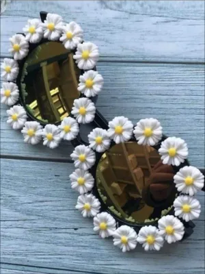 Girls Flower Power Round Sunglasses