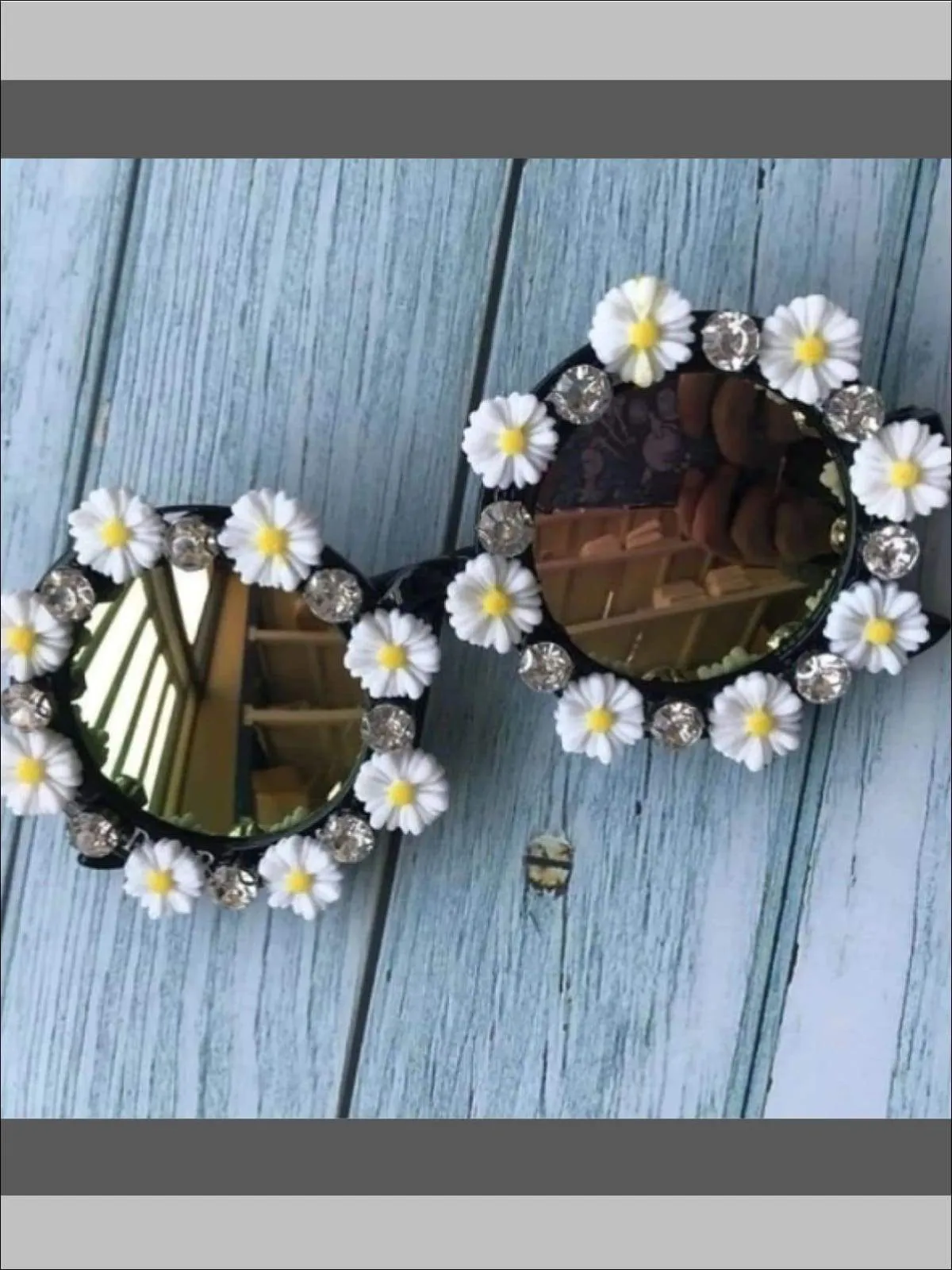 Girls Flower Power Round Sunglasses