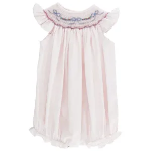 Girls Pink w/ Peri Bow Vine Bishop Short Romper