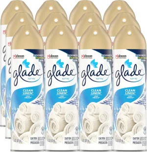 Glade Clean Linen Air Freshener, 8 OZ (Clean Linen, Pack - 12)