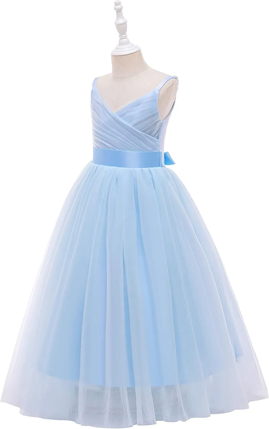 Glamulice Flower Girls Spaghetti Strap Tulle Dress Long A Line Wedding Pageant Dresses Princess Birthday Party Ball Gown