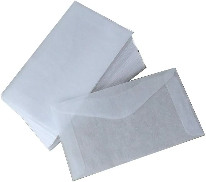 Glassine Mini Lotto Lottery Ticket Wedding Favor Game Envelopes State Scratch Off Tissue Scratcher Game Gift Cards Envelopes Qty 100 3 1/4" x 4 7/8" Translucent
