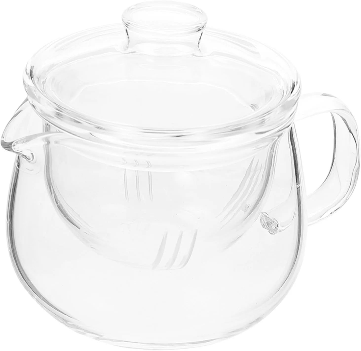 GLEAVI Heat Resistant Teapot for Home Transparent Tea Ware with Ergonomic Scald Handle for Herbal and Tea Brewing and Design