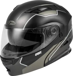 GMAX MD-01 Exploit, DOT Approved Modular Helmet, Motorcycle and Motorsports (Matte Black/Silver, XXX-Large) (M1013079)