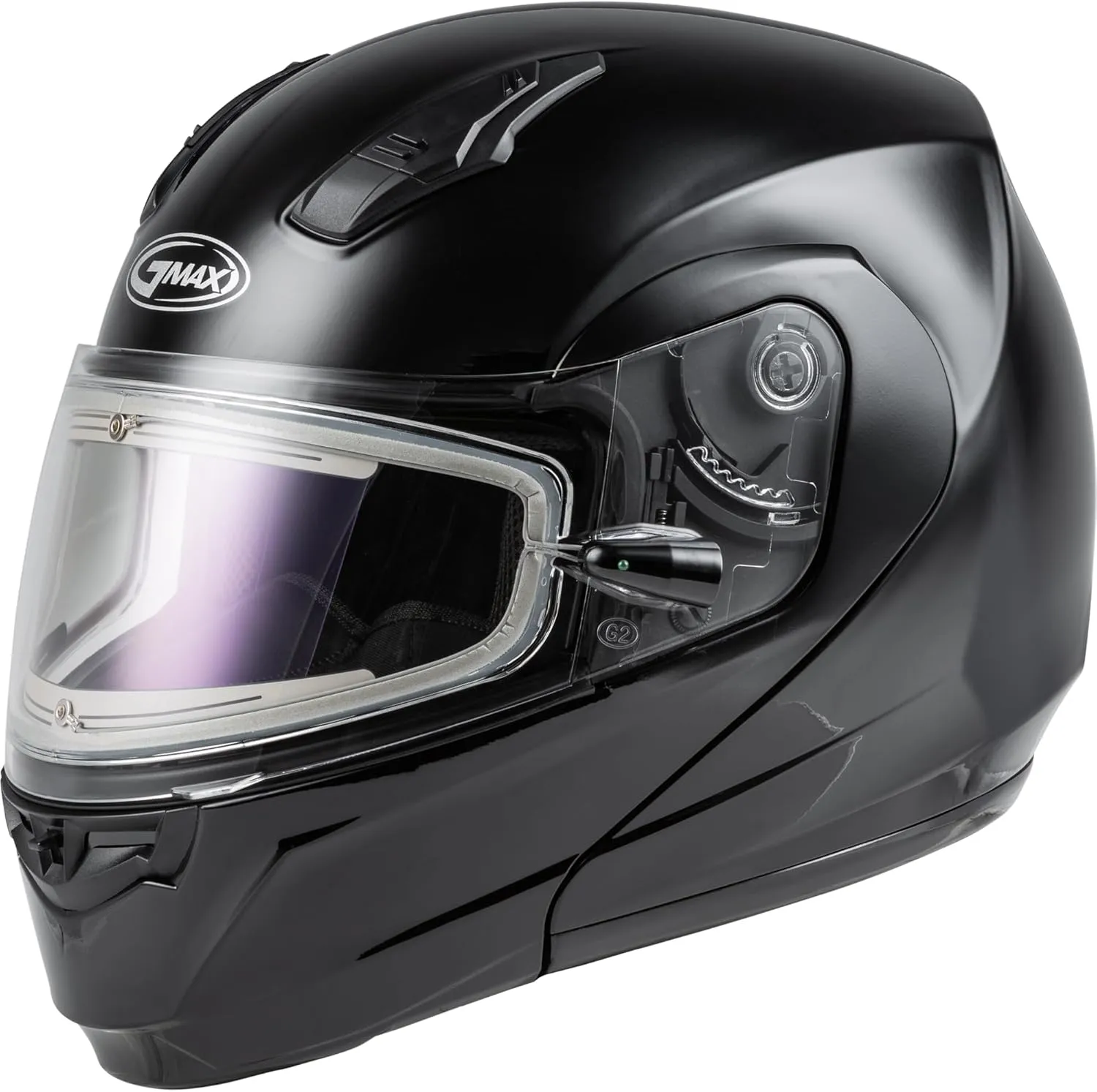 GMAX MD-04S Snow Modular Helmet Solid w/Quick Release Buckle Electric Shield (Black, X-Large) - FMVSS 218 Approved