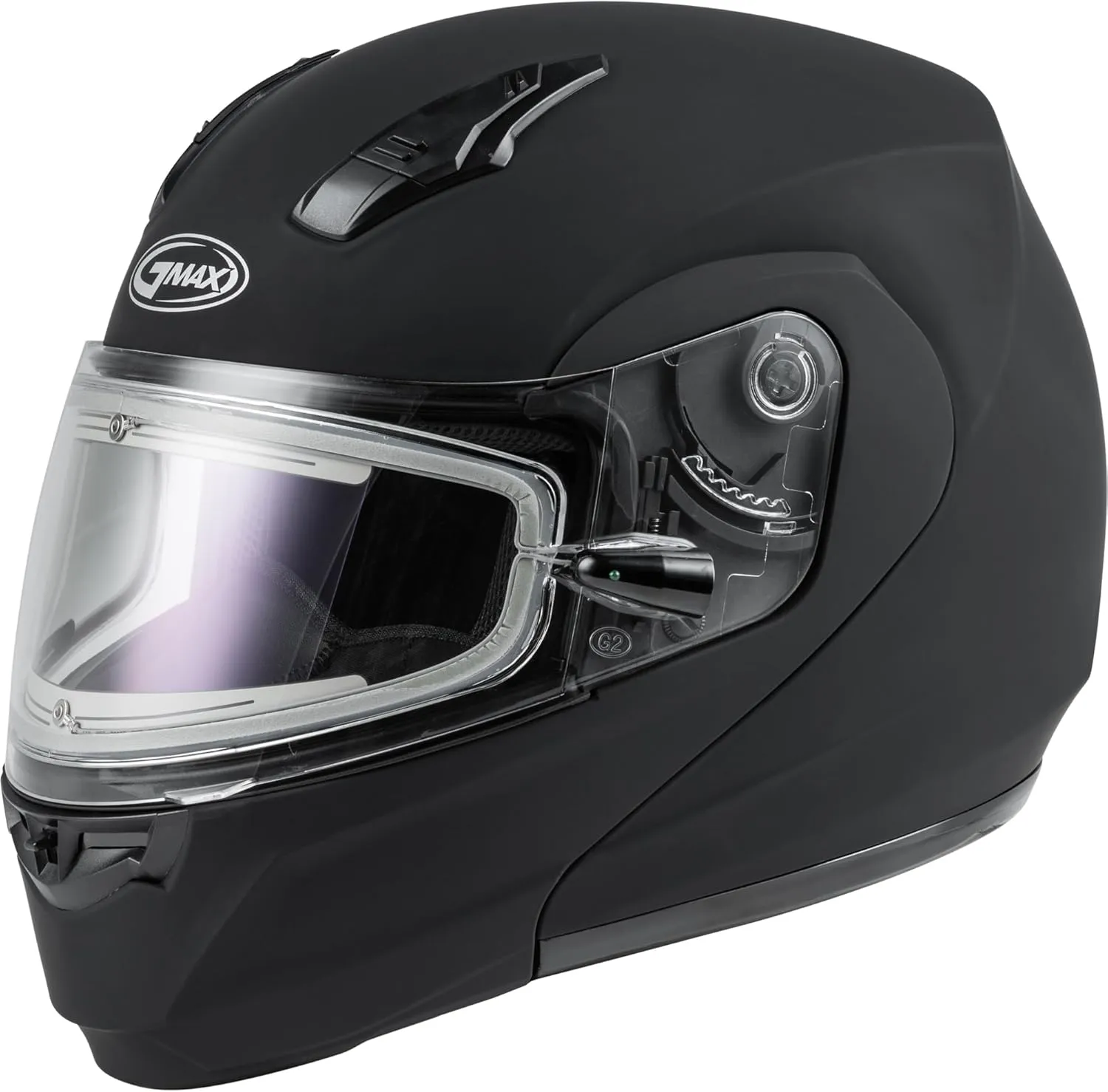 GMAX MD-04S Snow Modular Helmet Solid w/Quick Release Buckle Electric Shield (Matte Black, X-Large) - FMVSS 218 Approved