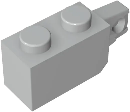 Gobricks GDS-826 Hinge Brick 1x2 Locking with 1 Finger Vertical End Compatible with 30364 All Major Brick,Building Blocks,Technical Parts,Assembles DIY (200 PCS,194 Light Bluish Gray(071))
