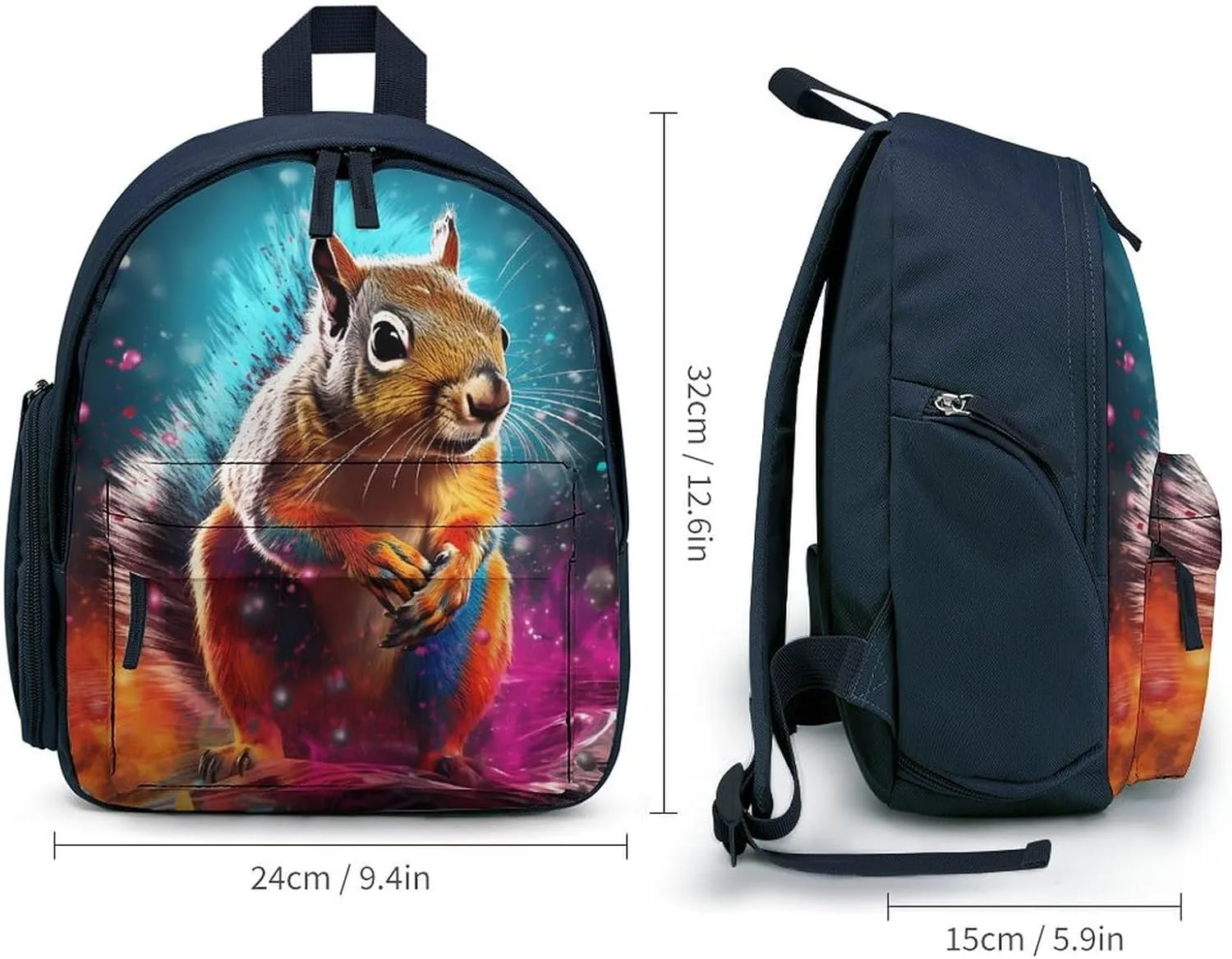 Graffiti Cute Chipmunk Mini Backpack Cute Shoulder Bag Lightweight Daypack for Travel Picnic Camping