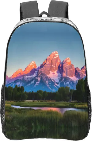 grand teton national park Print LargeTransparent Backpack Functional Clear PVC Bag Suitable Stadium Events Travel